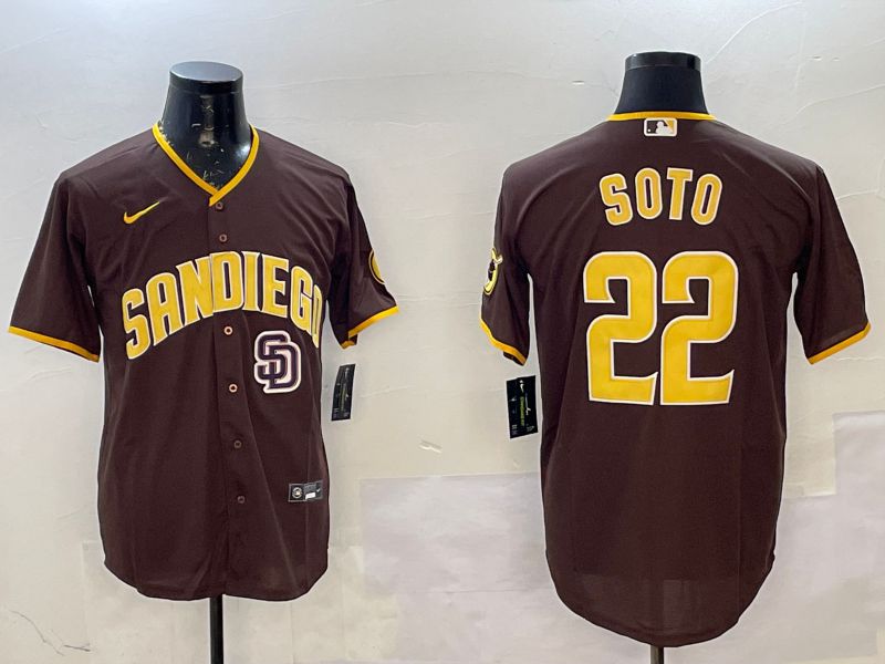 Men San Diego Padres #22 Soto Brown Game 2025 Nike MLB Jersey style 6->san diego padres->MLB Jersey